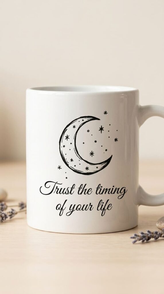 How I Make Transparent PNG Quote Designs for Cricut Using a Free Local AI Tool 4 3 Mug with moon design
