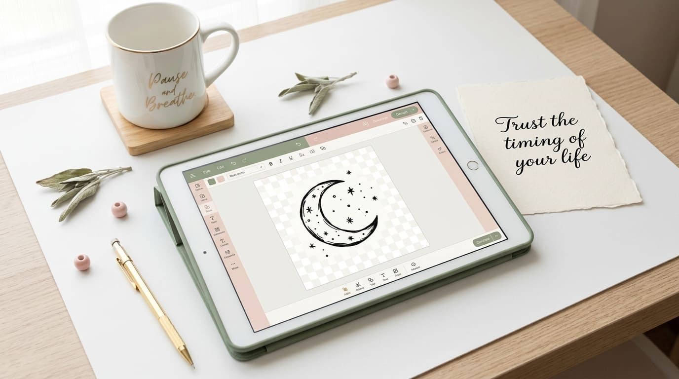 How I Make Transparent PNG Quote Designs for Cricut Using a Free Local AI Tool 1 Workspace with quote design app