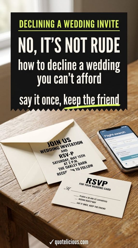 How to Politely Decline a Wedding You Can't Afford 38 10 decline wedding cant afford